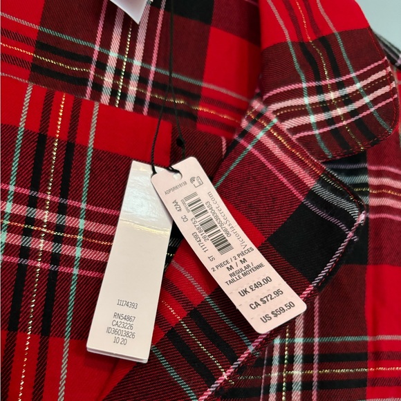 NWT Victoria’s Secret Cotton Printed Flannel Long PJ Set in Size Medium - Picture 3 of 14